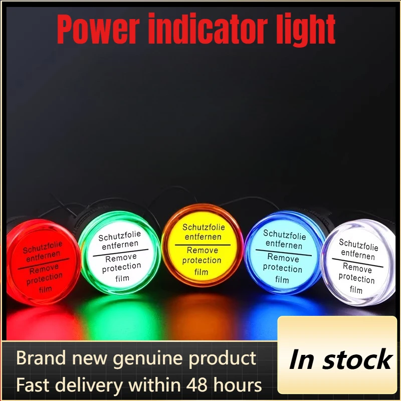 New 1pcs/lot LED power indicator light AD16-22D12V24V220V universal small red green yellow blue white signal light 22mm