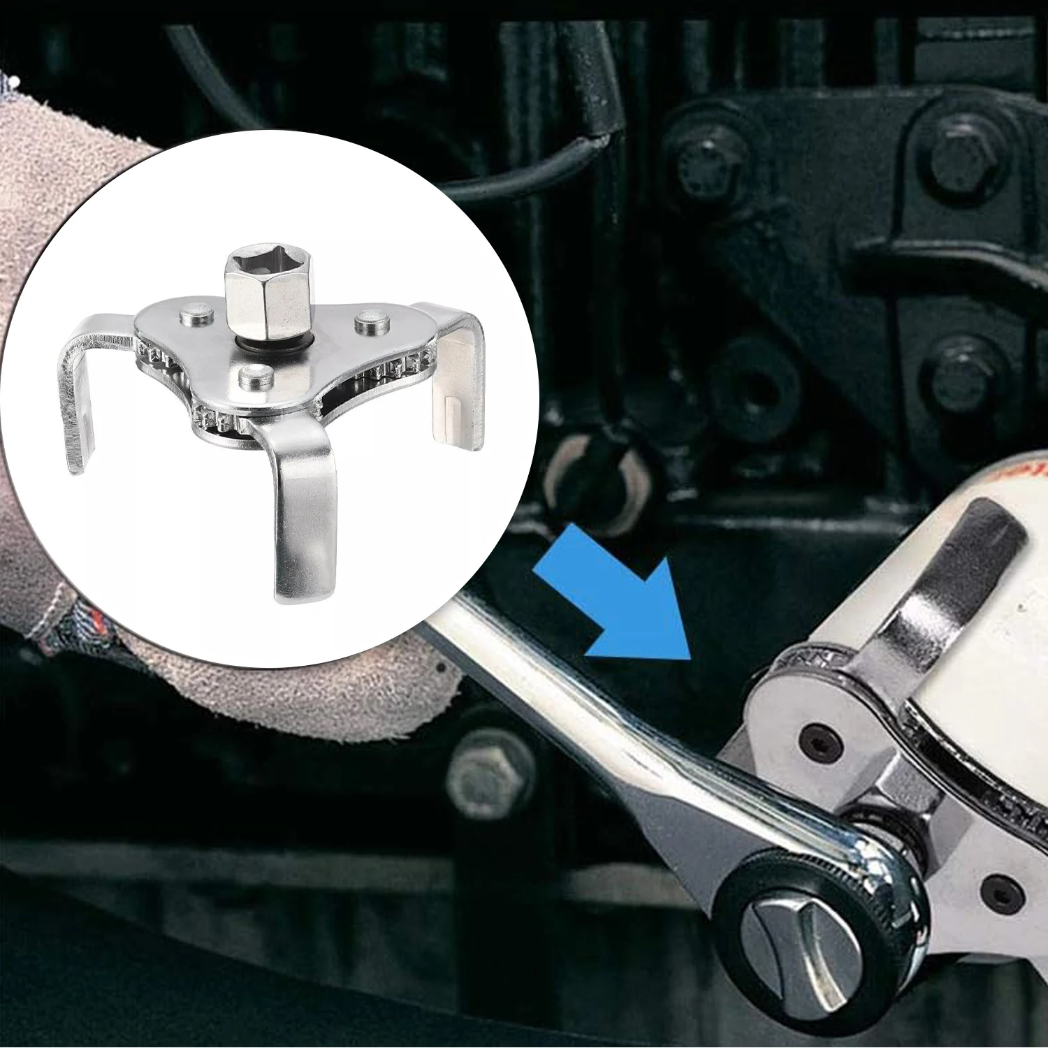 

Three-Claw Oil Filter Removal Tool Universal Adjustable Oil Filter Wrench 55-115mm Car Repair And Maintenance