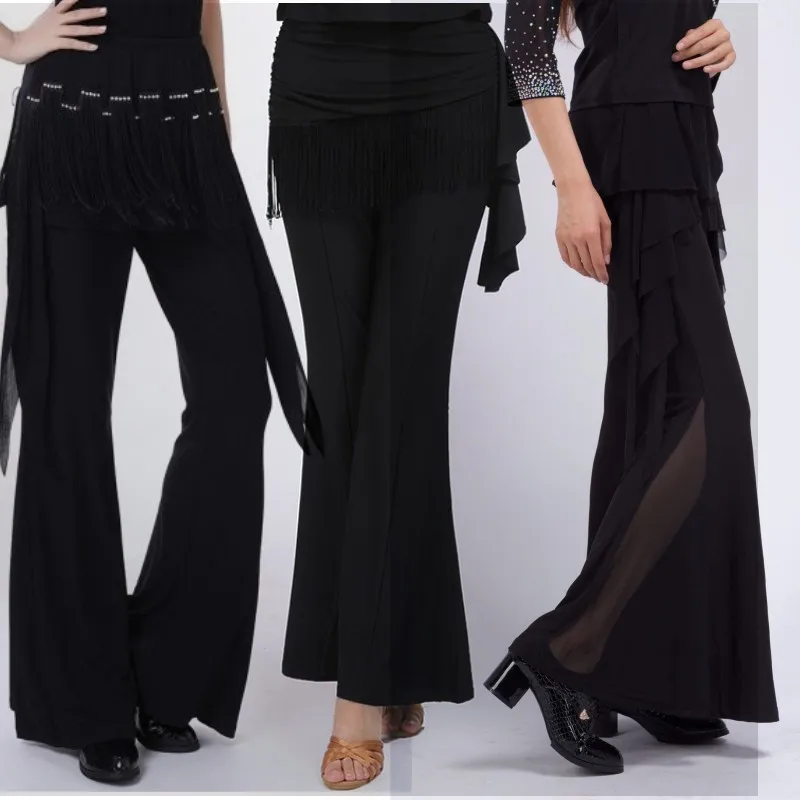 women's-latin-dance-sailor-pants-tassel-pants-long-pants-square-dance-performance-clothing-slim-fit-pure-color-cusizable