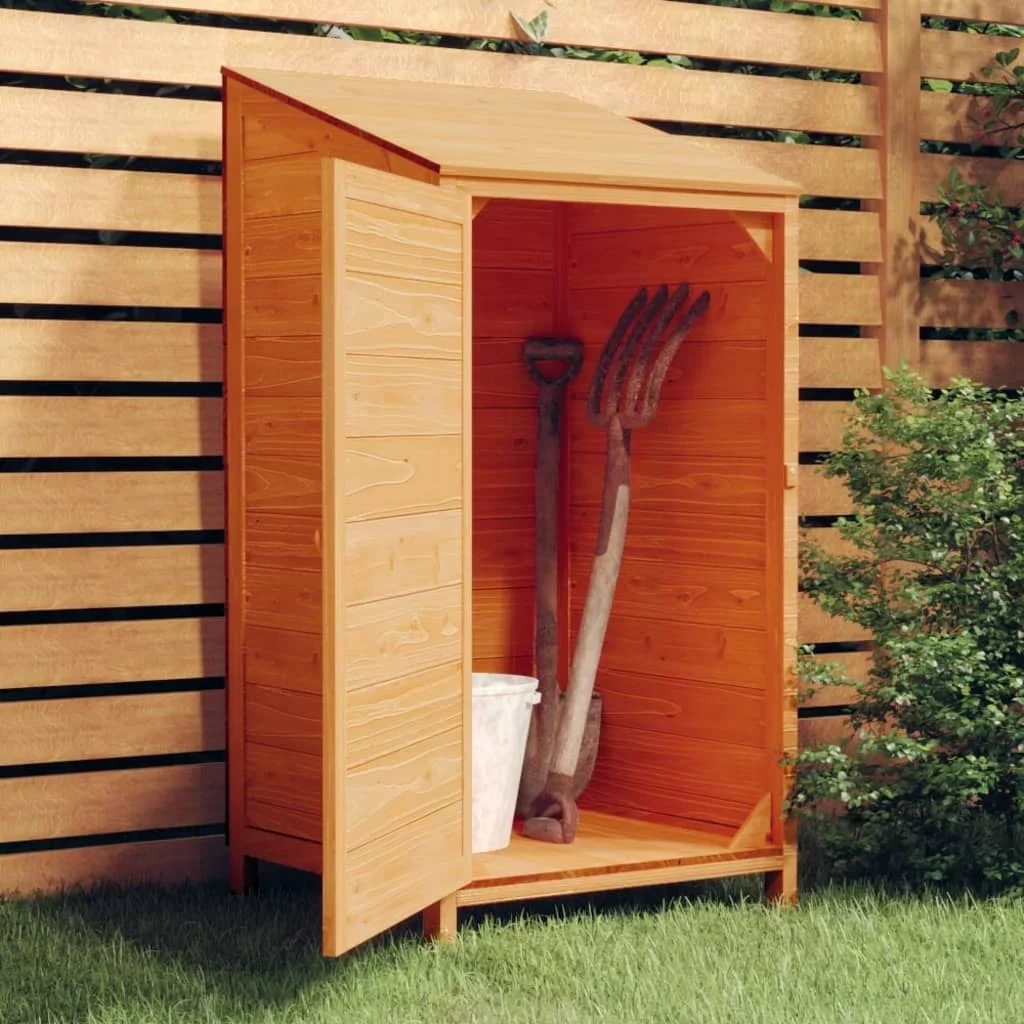 Wooden garden shed 55x52x112 cm Large storage space fir wood for courtyard, lawn, or other outdoor space