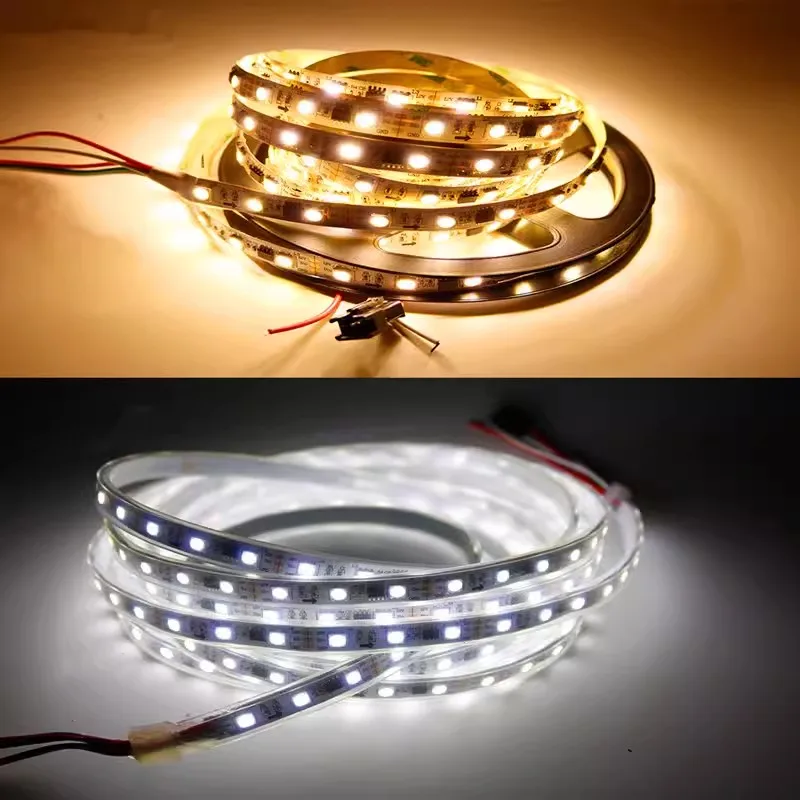 DC12V WS2811 Adressierbarer LED-Streifen für Pferderennen, 5050, einfarbig, weiß, warmweiß, Pixel-LED-Streifen, externe Steuerung, 30/60 LED/M, 5 m