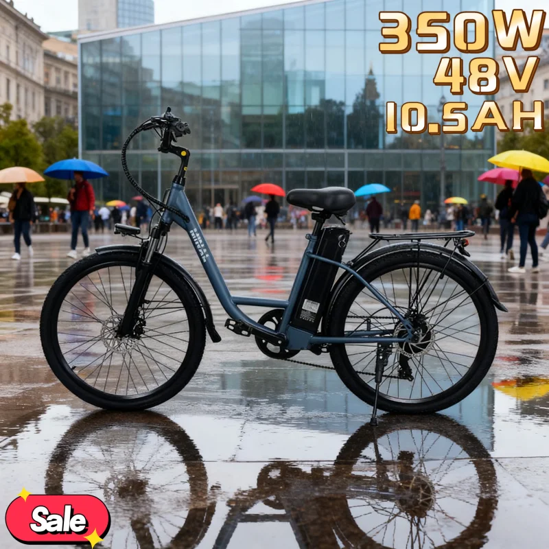 

350W power electric bicycle available in two colors 48V 10.5AH battery E-bike with sensitive, lightweight and flexible brakes