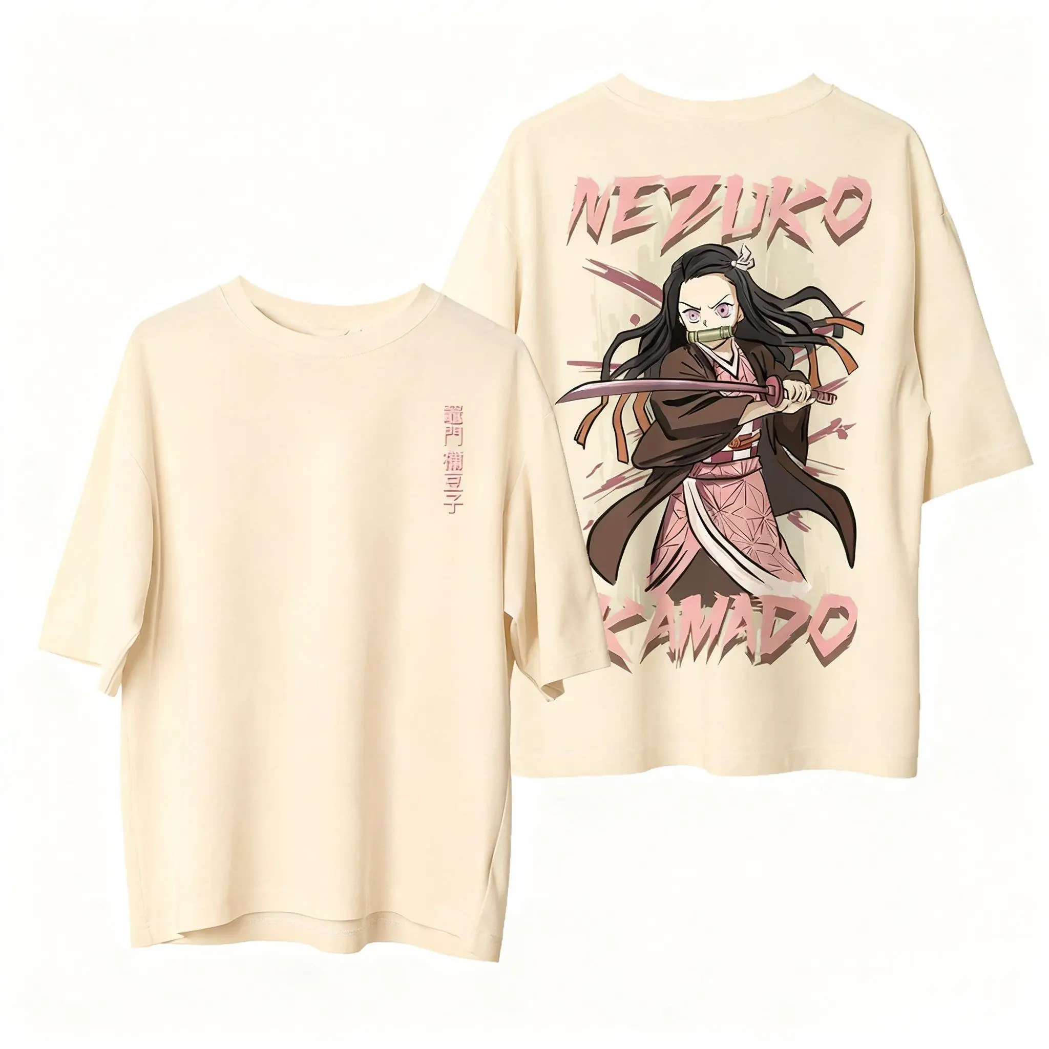 Demon Slayer Nezuko Anime T Shirt Men Women Cotton Short Sleeve Casual Tops Summer Graphic Tee Cartoon Print Streetwear Cosplay