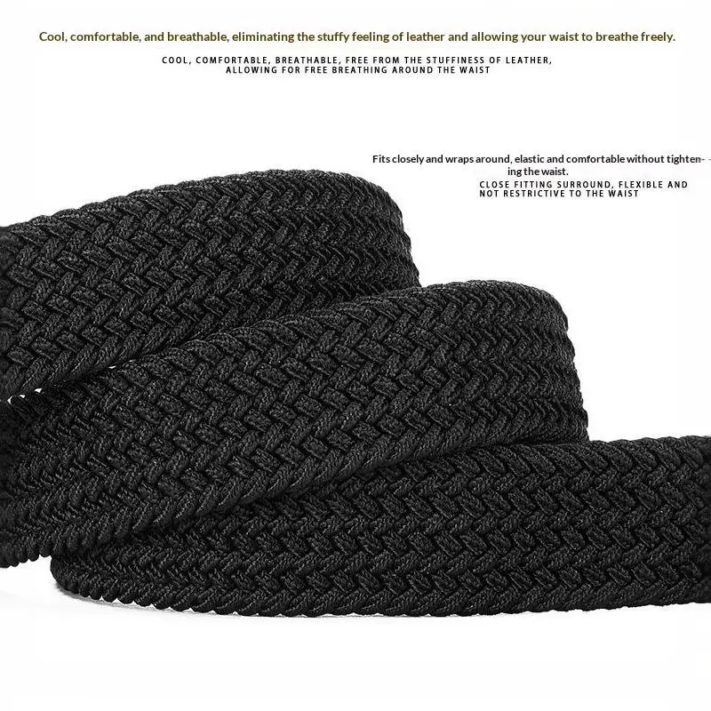 Hochwertiger Herrengürtel, modischer, atmungsaktiver Strickgürtel, passend zu Jeans für Männer. – Detail 11