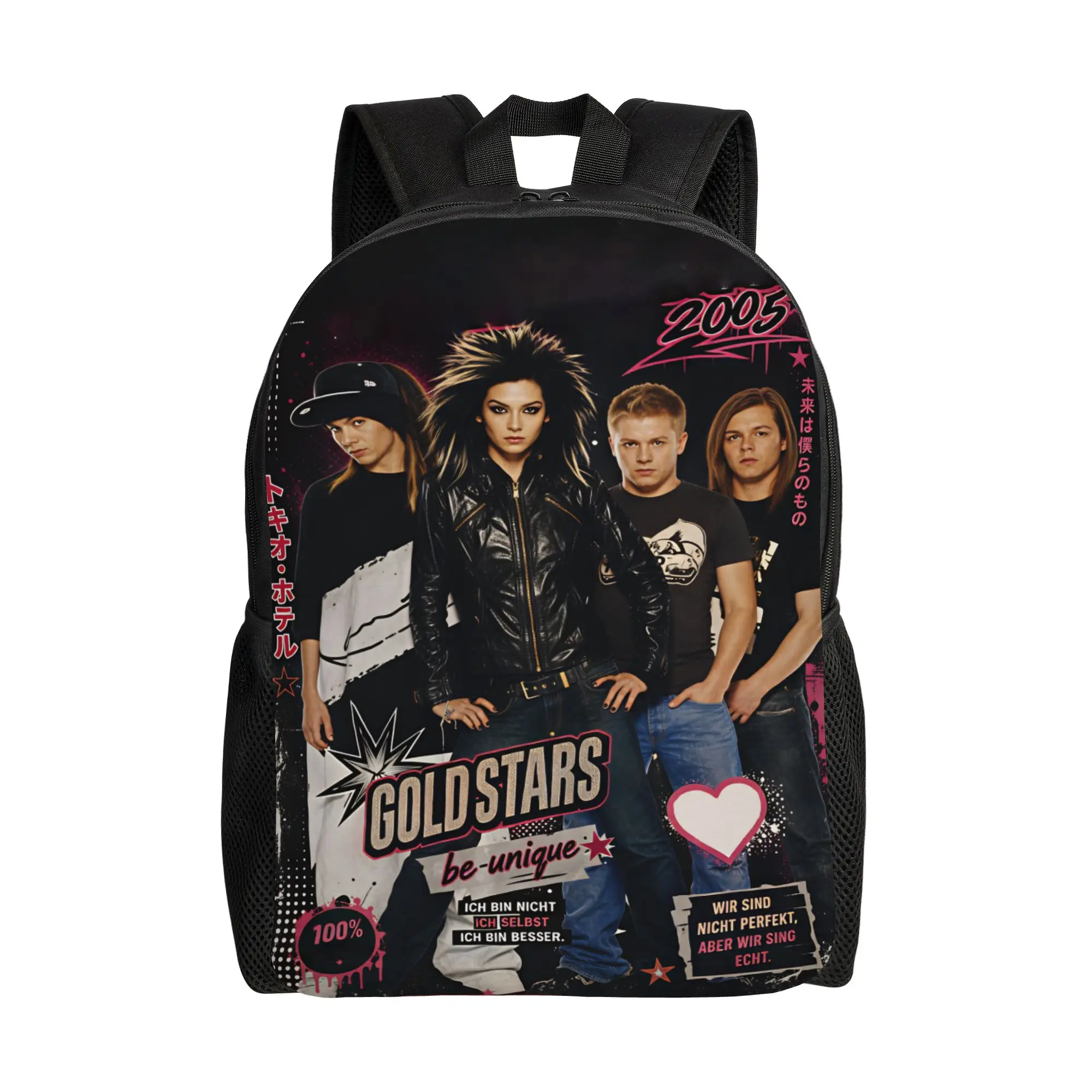 Tokio Hotel Bill Tom Kaulitz  Backpack Female  Durable Backpacks Polyester Aesthetic School Bags Daily Design Rucksack