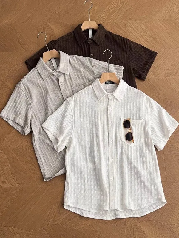 

Faionable Luxury Embroidered Hollow out Pure Color irt Trendy Versatile Basic Fit ort Sve Stand Edition Youth irt