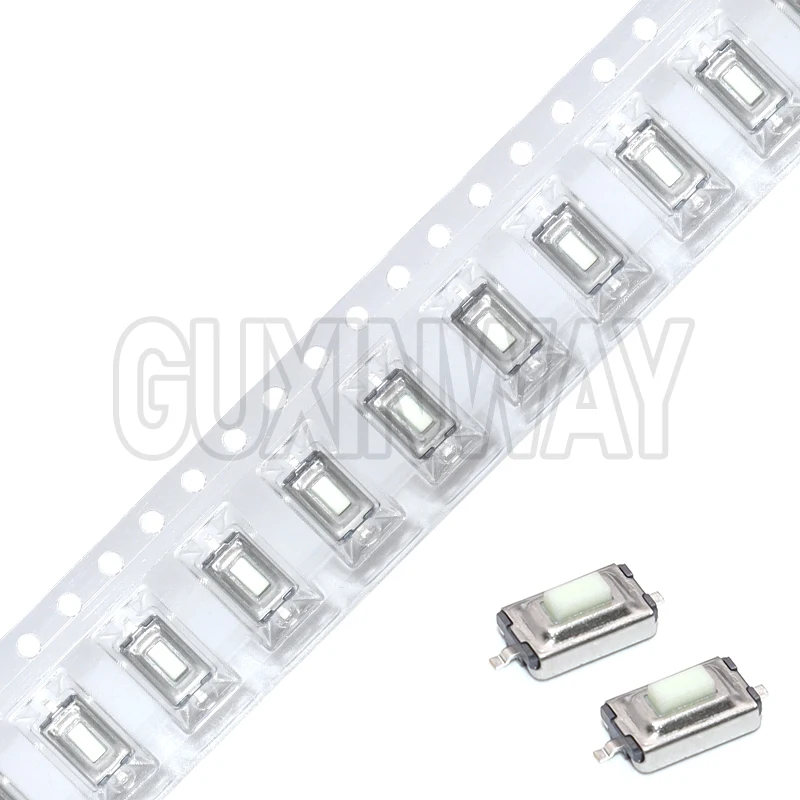 100PCS Reel Tact Touch Micro Switch 3X6X2.5 Tactile Push Button Switch 3*6*2.5mm SMD 2Pin Car Remote Control Key Button Switch