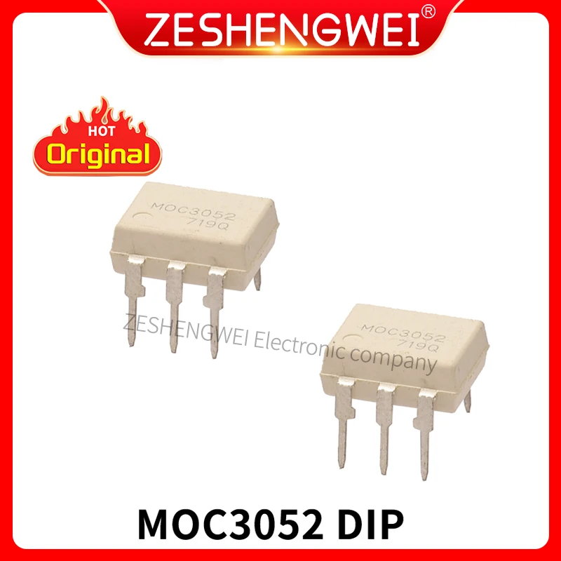 10 pçs moc3052 dip-6 3051 dip optocoupler triac-out em estoque