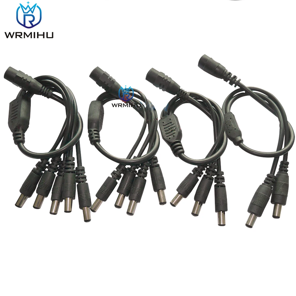 5.5mm 2.1mm DC 1 To 2/3/4/5/6 Way DC Power Splitter Cable 5V 12V Power Adapter Connector Cord For LED Strip Lights CCTV Camera