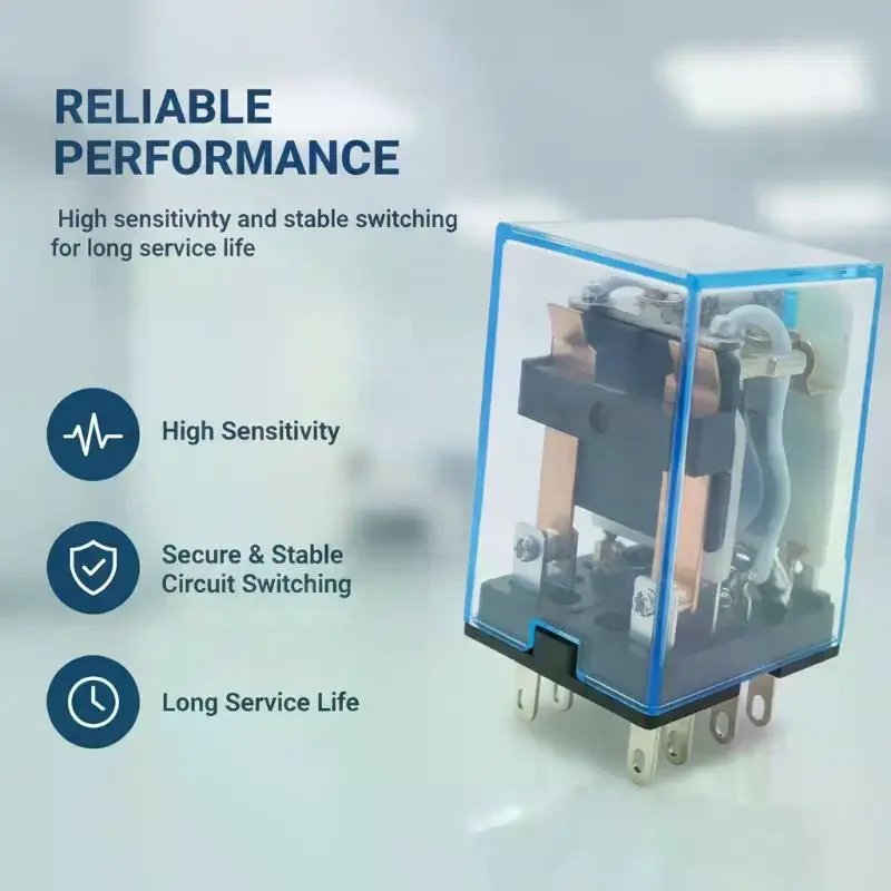 MY2NJ/HH52P Miniature Coil General Electromagnetic Intermediate Relay Switch LED DC 12V 24V AC 24V 110V 220V