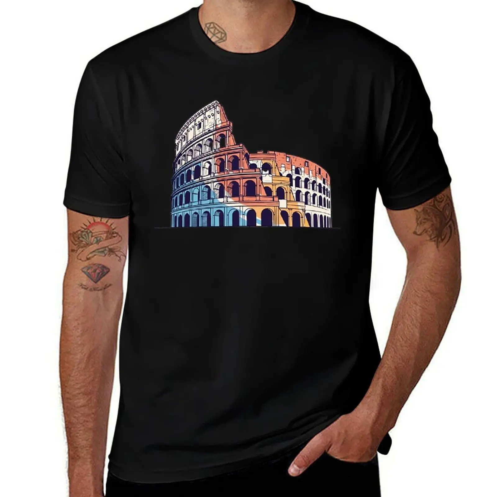

Футболка Colosseum, простая милая одежда, забавные футболки с героями аниме для мужчин