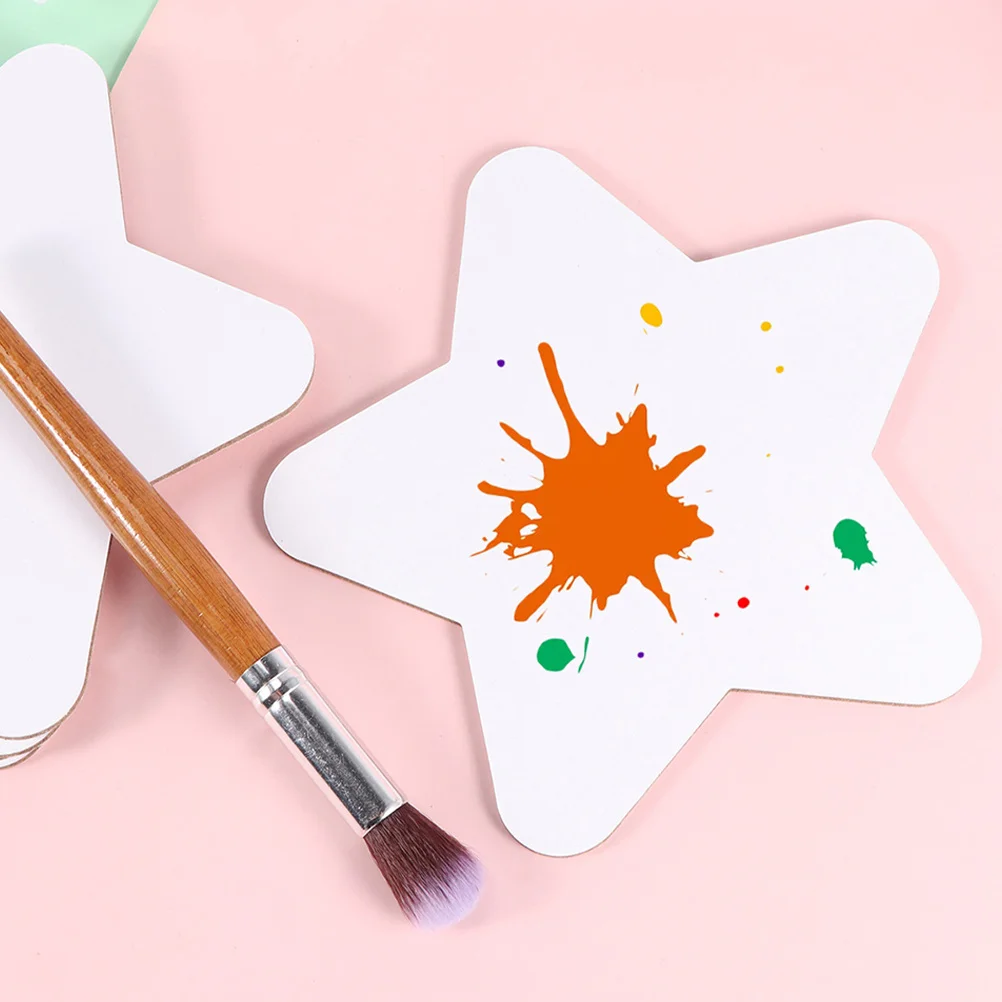 

4Pcs Star Pattern Cotton Oil Painting Canvas Boards Rounded Edge Stretched Blank Canvas Panels for Artists Painting Supplies