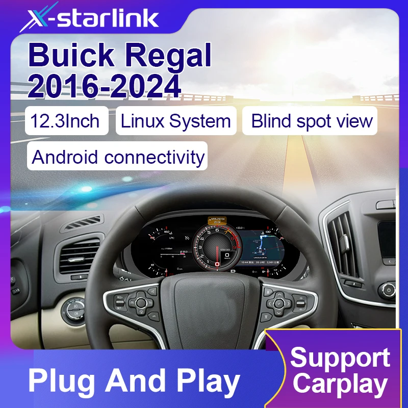 

Для Buick Regal 2016-2024 12,3-дюймовый цифровой спидометр ЖК-дисплей приборной панели с телефонным звеном Обновление приборной панели автомобиля