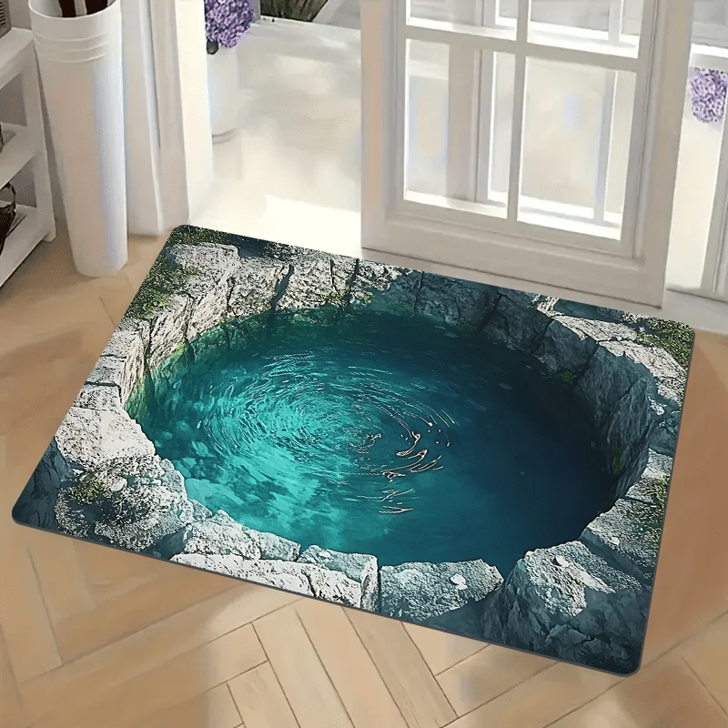 VIKAMA Deep Sea Secret Garden Living Room Rug Rock Pattern Non-slip Water Absorbent Entrance Hall Home Decor