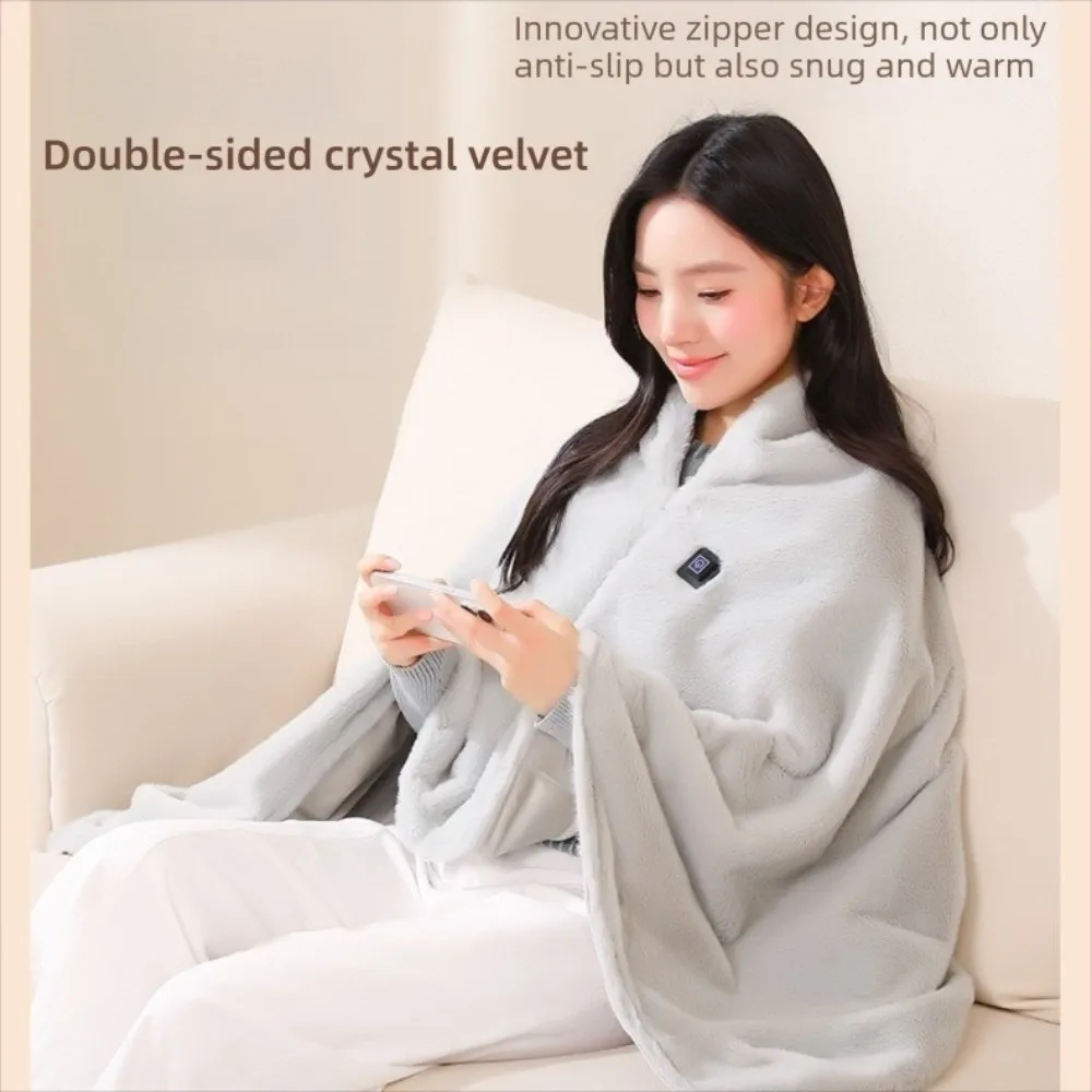 

Носимое одеяло с электрическим подогревом USB, моющееся, 3 уровня нагрева, согревающая шаль, портативное одеяло с подогревом для офиса/дома/кемпинга