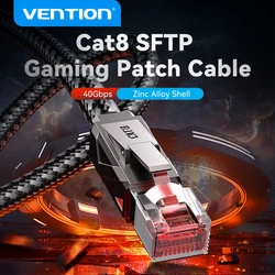 Vention Cat8 Ethernet Cable 40Gbps 2000MHz SFTP Gaming Patch Cable for PC Router Modem Printer TV Set Top Box Internet Lan Cable