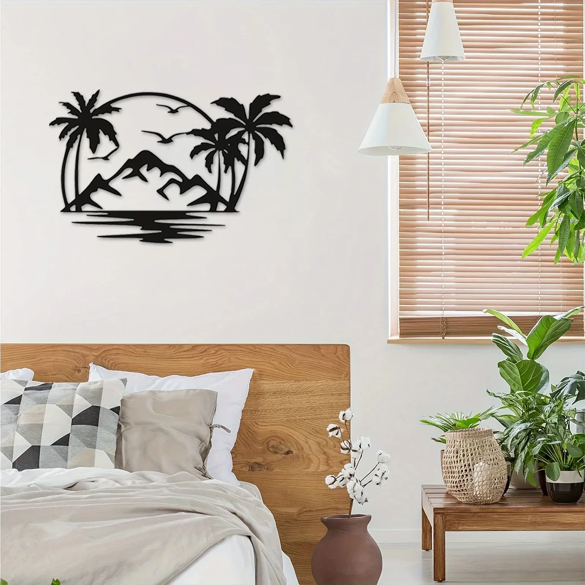 

metal iron Tropical Palm Tree Wall Plaque Decorative Metal Art Outdoor Indoor Use Garden Livingroom Bedroom Background Home Dec