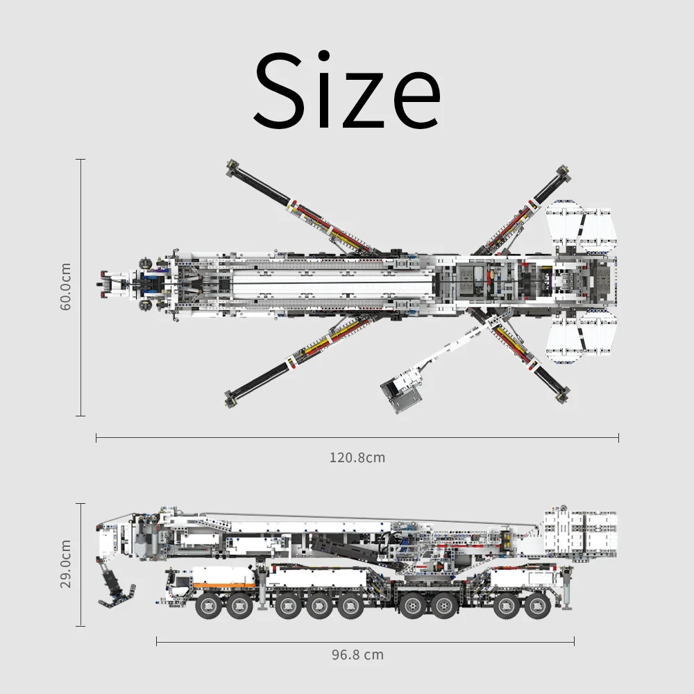 9177pcs  2024 Newest Ubricks Liebherr LTM11200 Mobile Crane Model 1:20 Remote Control MOC Building Blocks Toys Bricks Kit Gifts