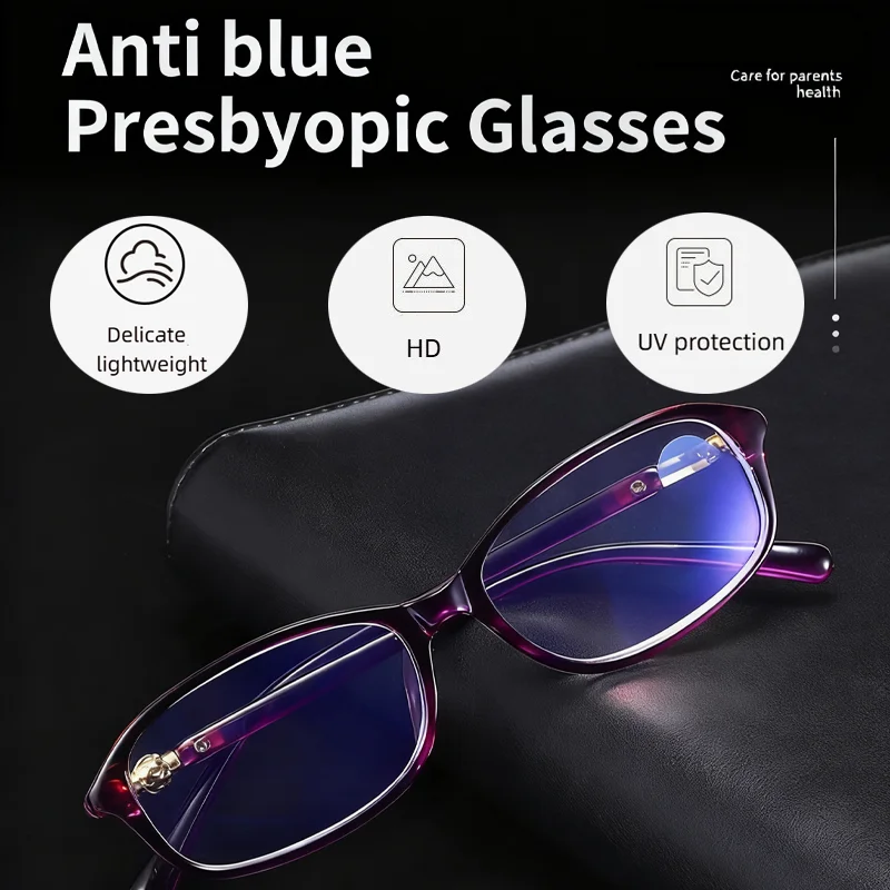 Neue Mode Anti-Blaulicht-Brille Ultraleichte HD Presbyopie-Brille Stilvolle tragbare Unisex-Brille für ältere Menschen +1,0 bis +4,0