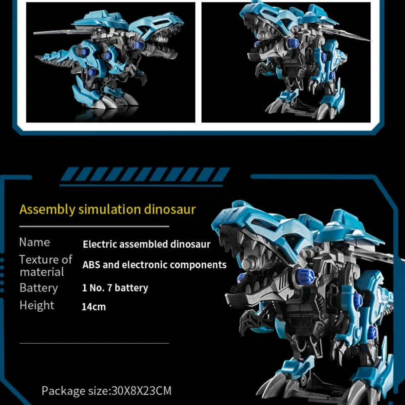Symulacja Tyrannosaurus Dinosaur Rex Triceratops montuje zabawkę montaż elektryczny będą zostawić ruchome bloki Model zwierzęcia prezenty