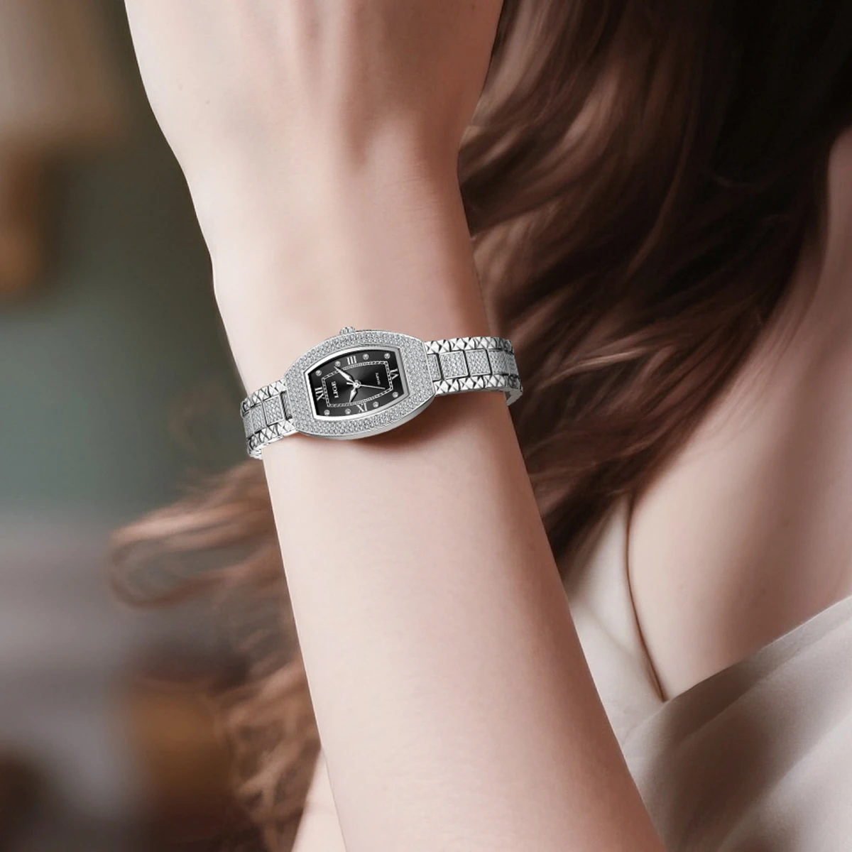 LIGE New Original Design Luxury Diamond Watch For Women Elegant Watches Fashion Out Sport Stainless steel Waterproof Mille Clock
