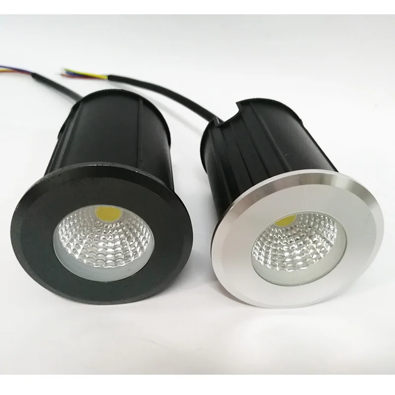 فضي أسود LED إضاءة تحت الأرض في الهواء الطلق الأرض حديقة مسار الطابق دفن ساحة بقعة المشهد DC12V AC85-265V 3 واط 5 واط مقاوم للماء