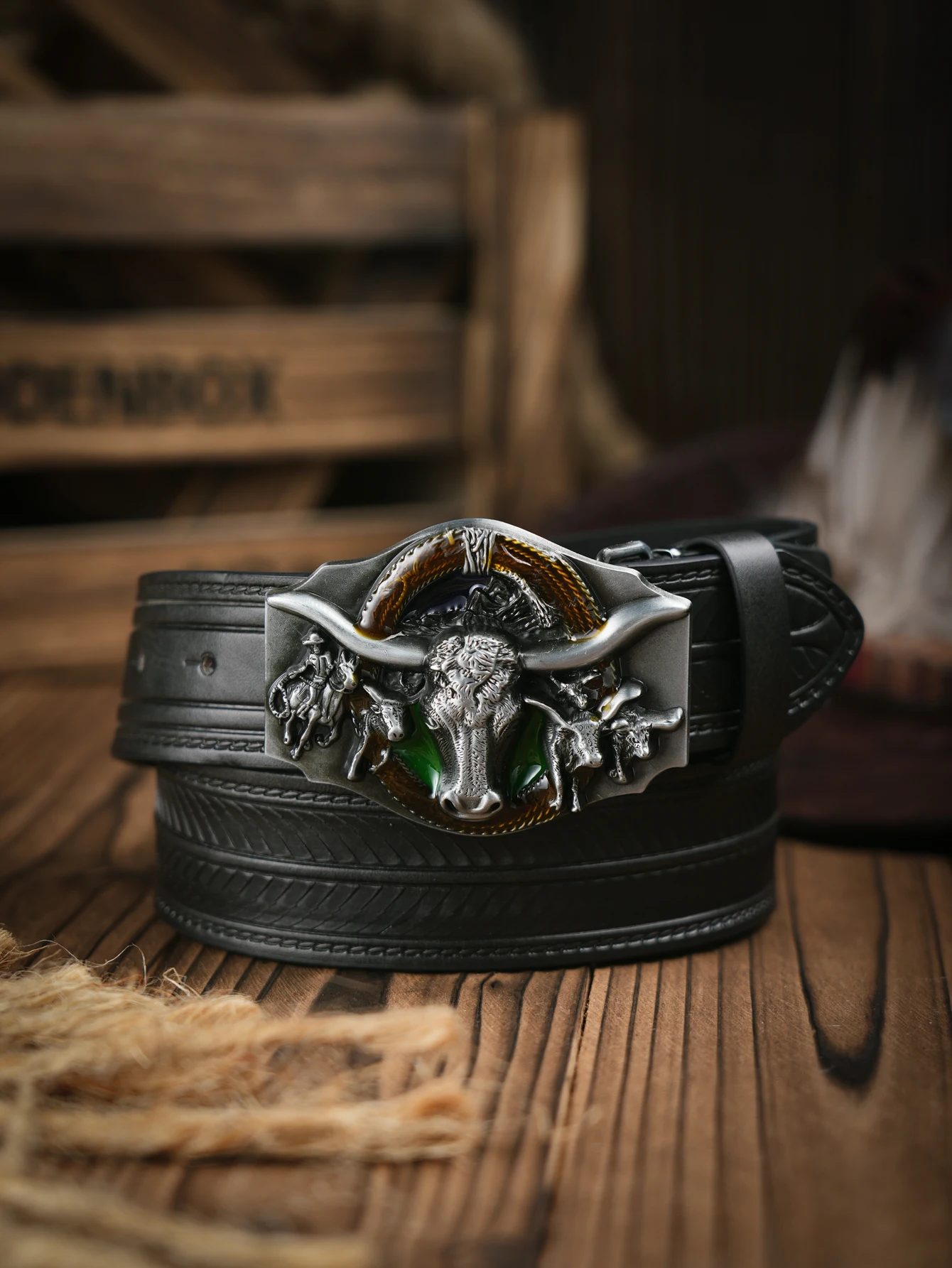 Ein lässiger Retro-Gürtel im Western-Stil für Herren und Damen! PU-Ledergürtel mit Metallschnalle, geeignet für den täglichen Arbeitsgebrauch – Detail 7