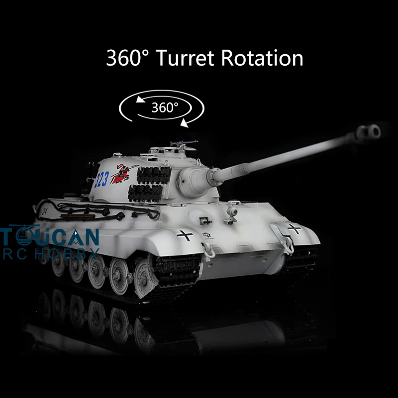 Henglong 1/16 Snow 7.0 Plastic German King Tiger RC Tank 3888A 360 Turret Rotating Infrared Battle TH17547-SMT7