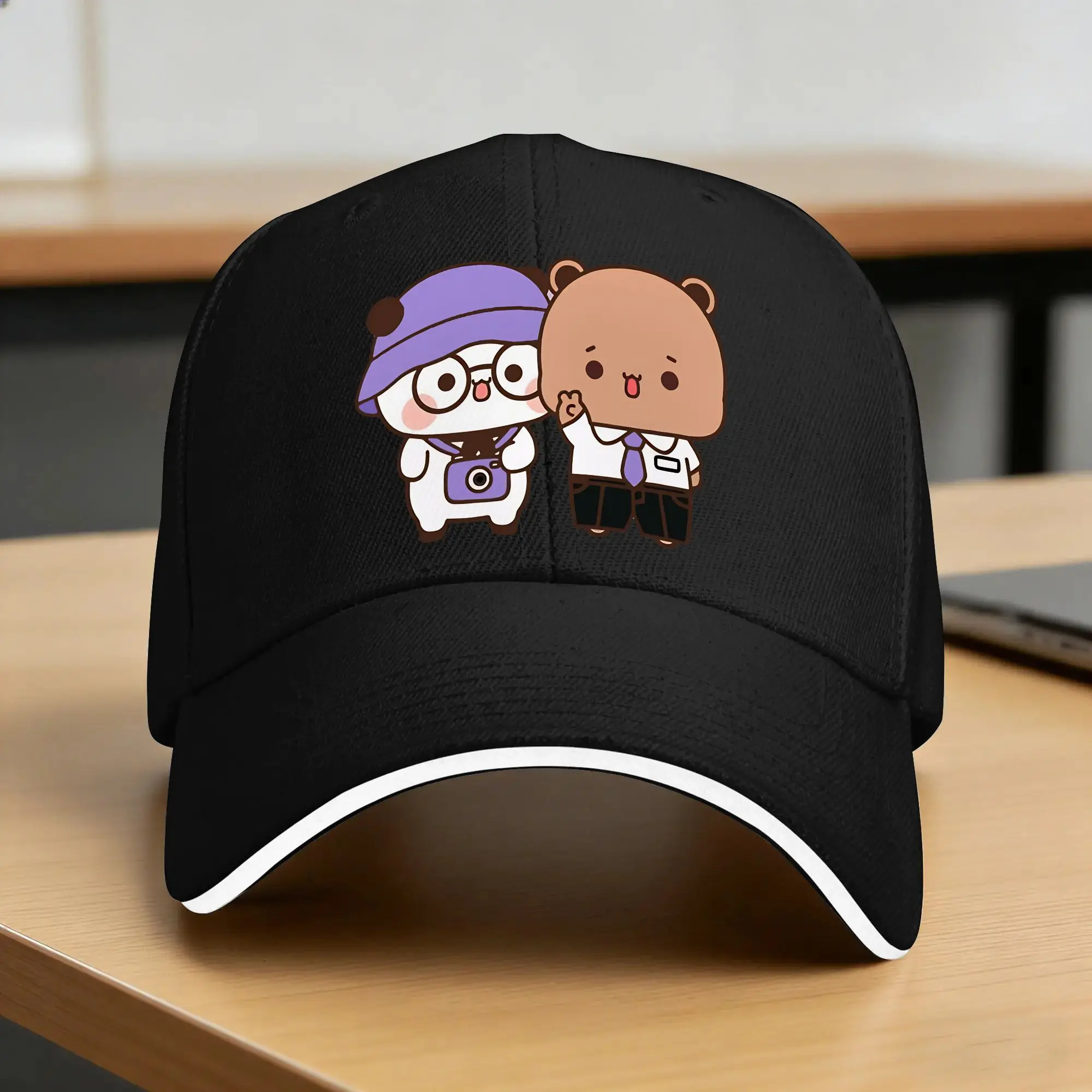 Bear And Panda Bubu Dudu Balloon Sun Baseball Cap Spring Design Print Hip Hop Hats For Female Male Running Hippie Baseball Caps