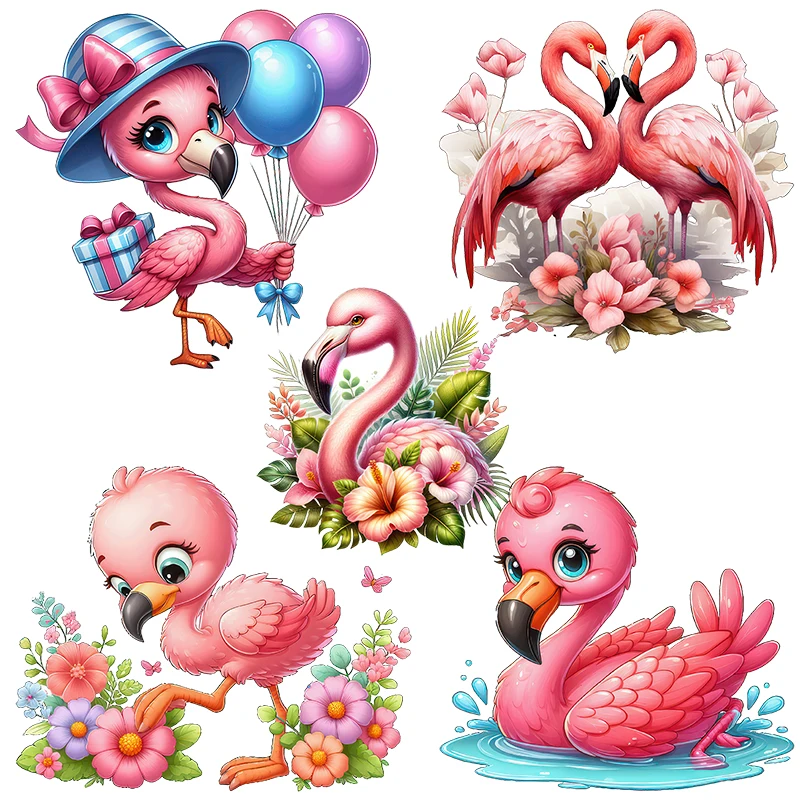 Three Ratels QMH60 Funny flamingo cartoon stickers  children's bedroom wall stickers  furniture decals toilet stickers