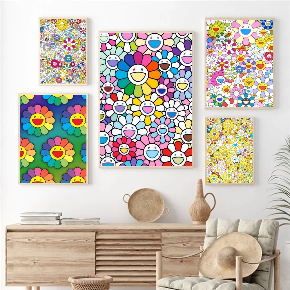 Art M-Murakami T-Takashi Flower Poster Paper Print Home Living Room Bedroom Entrance Bar Cafe Art Painting Decoration