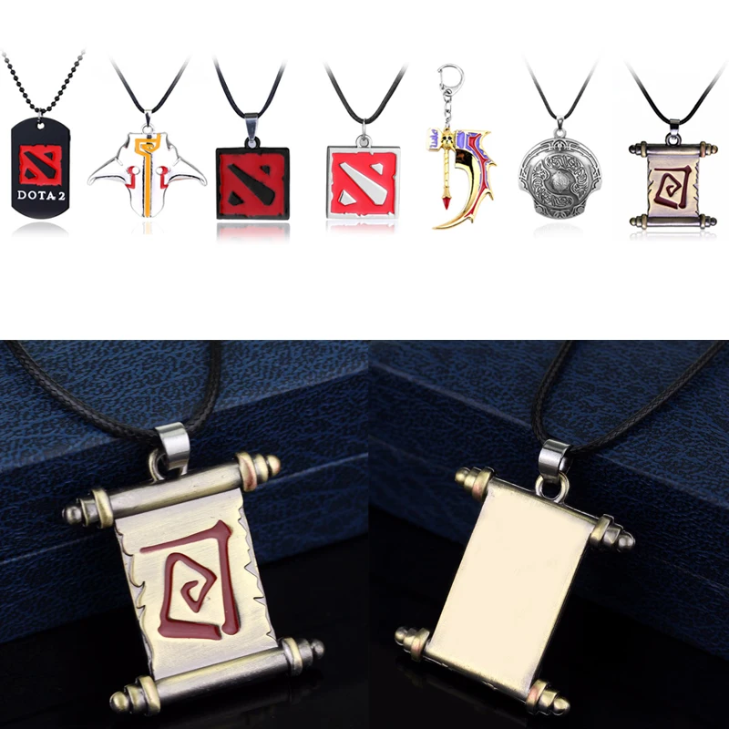 Game DOTA 2 Pendant Necklace DOTA2 Aegis of Champions Talisman of Evasion Aghanims Scepter Butterfly Sword Weapon Charm Necklace