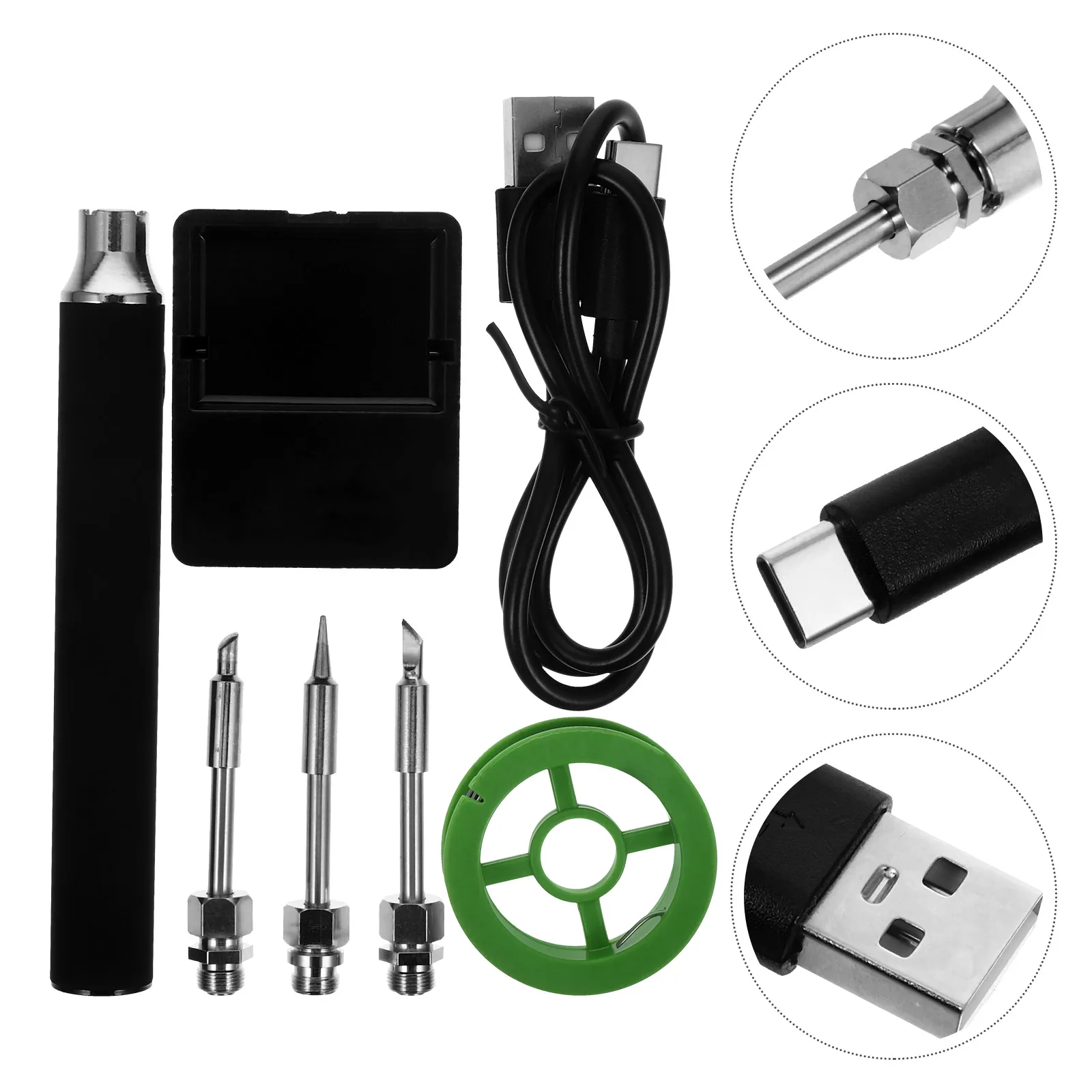 

Mini USB Soldering Iron 5V Electric Welding Pen Portable Cordless DIY Tool Kit Black USB Standard for Electronic
