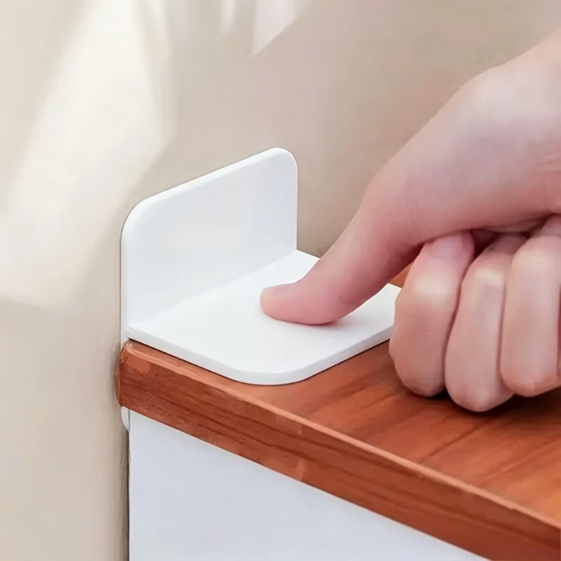 Anti‑tip Stabilizer No Drill Cabinet Bookcase Safety Anti‑Topple Holder, Self‑Adhesive Anti‑Fall Bracket for Dresser Wardrobe