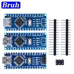 Nano V3.0 3.0 ATmega328 CH340G CH340 Mini USB TYPE-C UART Interface Board Micro Controller Module For Arduino 5V Microcontroller