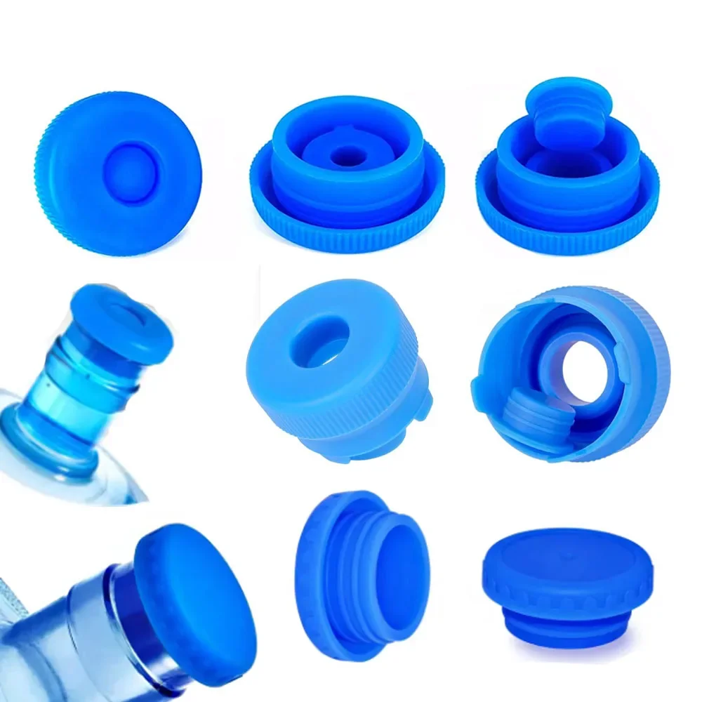 Tappo per brocca d'acqua da 3,5 galloni Tappi per bottiglia d'acqua riutilizzabili antispruzzo da 55 mm Coperchi di ricambio in silicone Anti spruzzi Confezione da 5