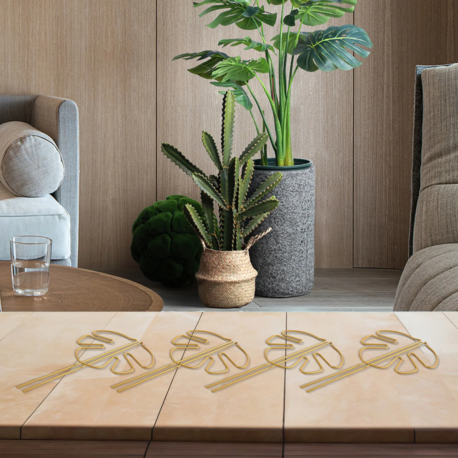 stainless steel For plant support set of 4 for stabilizing stems and enhancing the beauty of your indoor garden