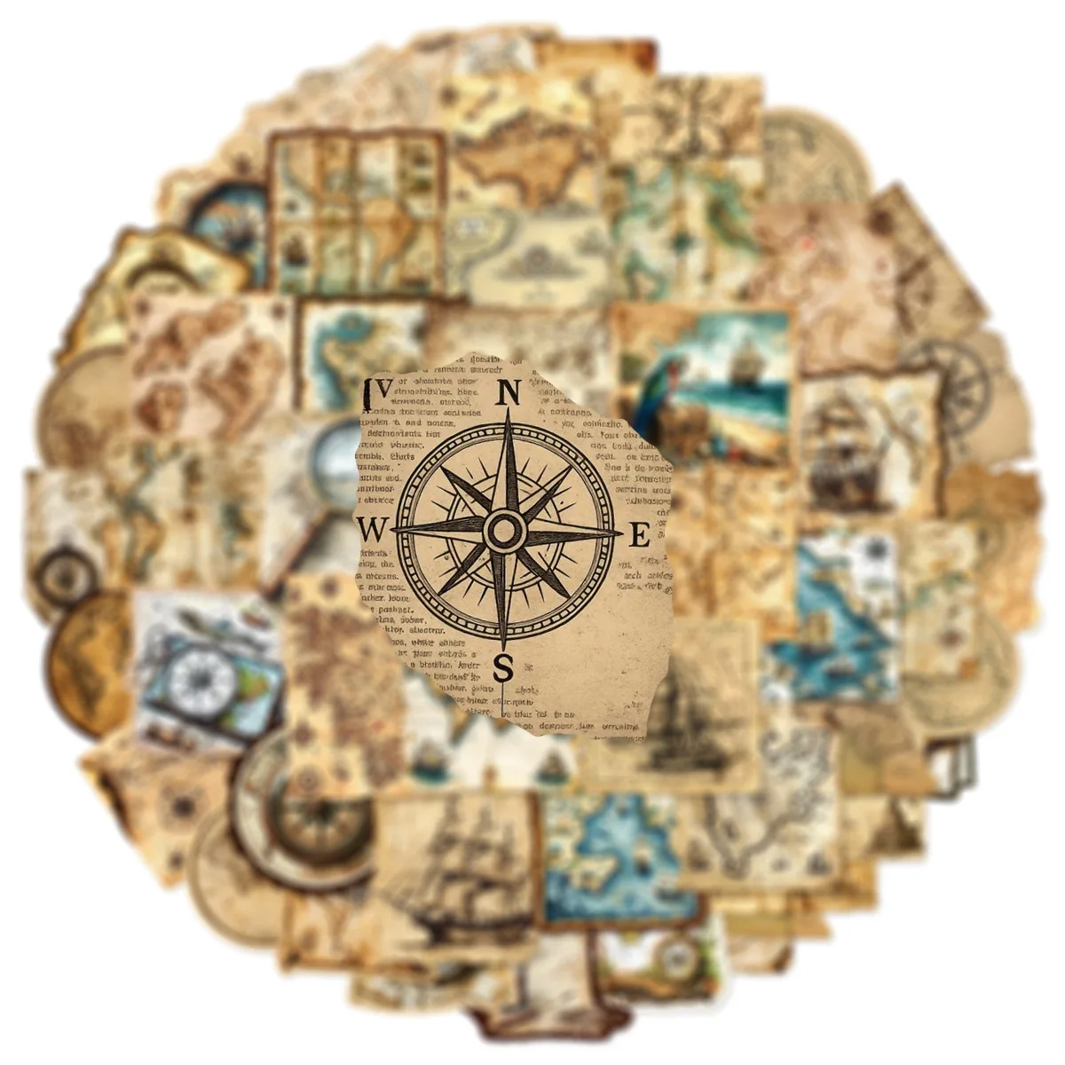 10/30/50 قطعة خريطة المحيط خمر البلاستيكية لزجة ملصق الجمالية DIY بها بنفسك الديكور سكرابوكينغ لوازم المحاسبة اليدوية للأطفال