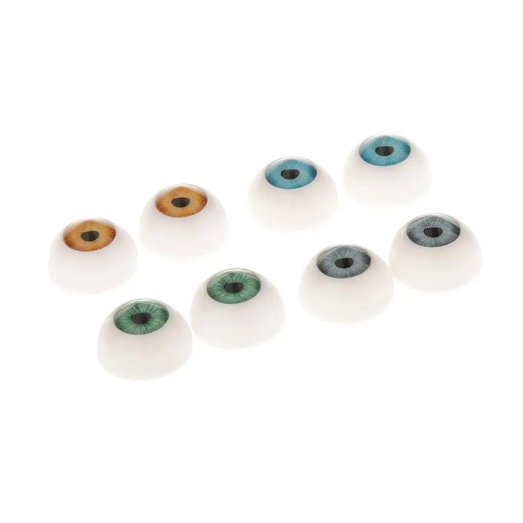 Realistic 20mm Plastic Eyeballs for Dolls Flat Back Oval Eyes DIY Craft Accessories for Dollhouse and Blythe Dolls