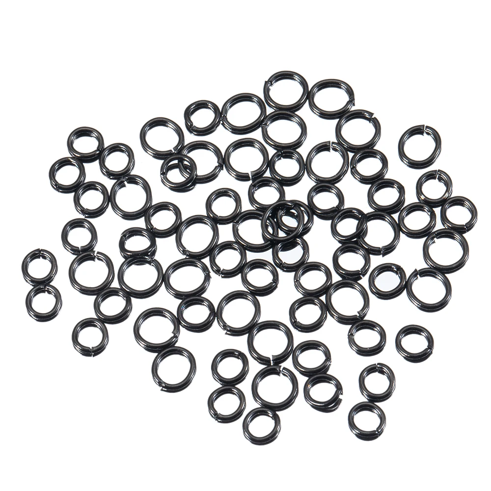 100-200pcs Stainless Steel Split Rings Black Open Jump Rings Connector DIY Necklace Bracelet Making Jewelry Findings Wholesale