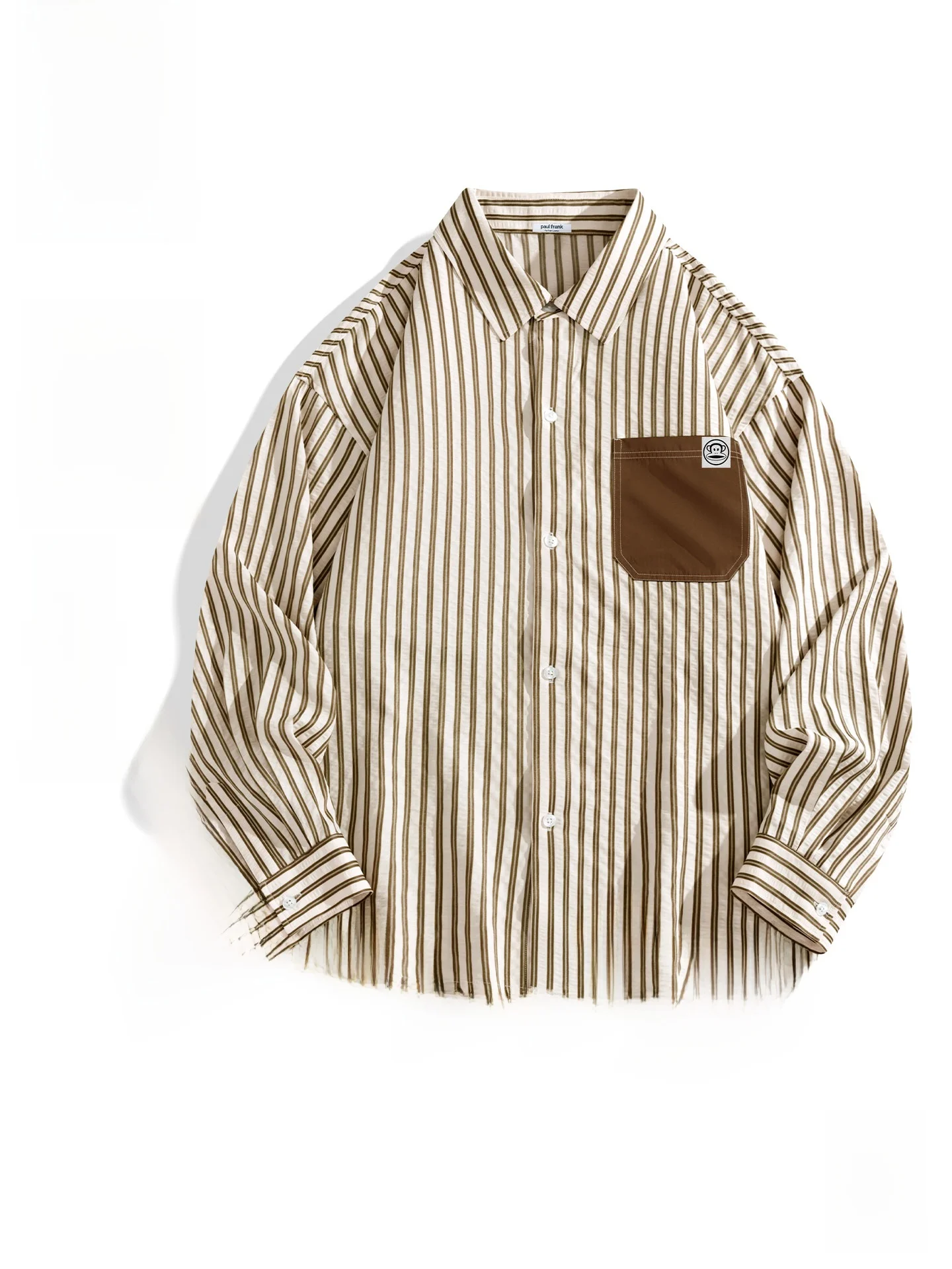 

Long Sve Slim Fit Striped irt Men's Spring Lightweight Jaet Big Mouth Monkey Vintage Color Blo irt