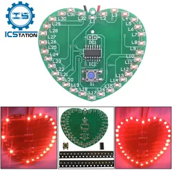 DIY Electronic Kit SMD LED Microcontroller 32 Flashing Light  Soldering Project Practice Component Welding Suite