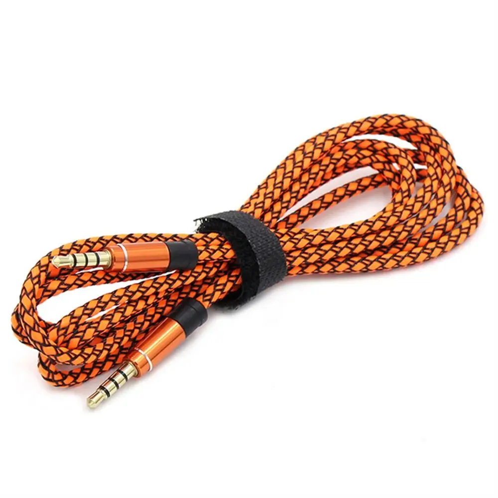 3.5mm Jack AUX Audio 4 Poles Cable With Nylon Braided Headphones For Speaker Car MP3 AUX Extension Cord