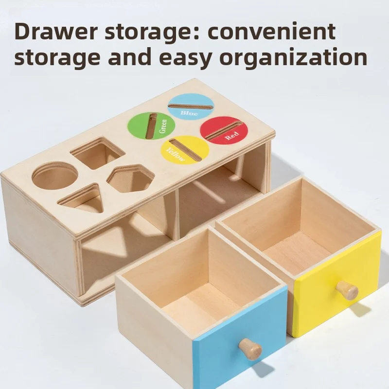 Caixa de classificação de moedas montessori, reconhecimento de cor e forma do bebê, auxiliares de ensino educacionais para educação infantil