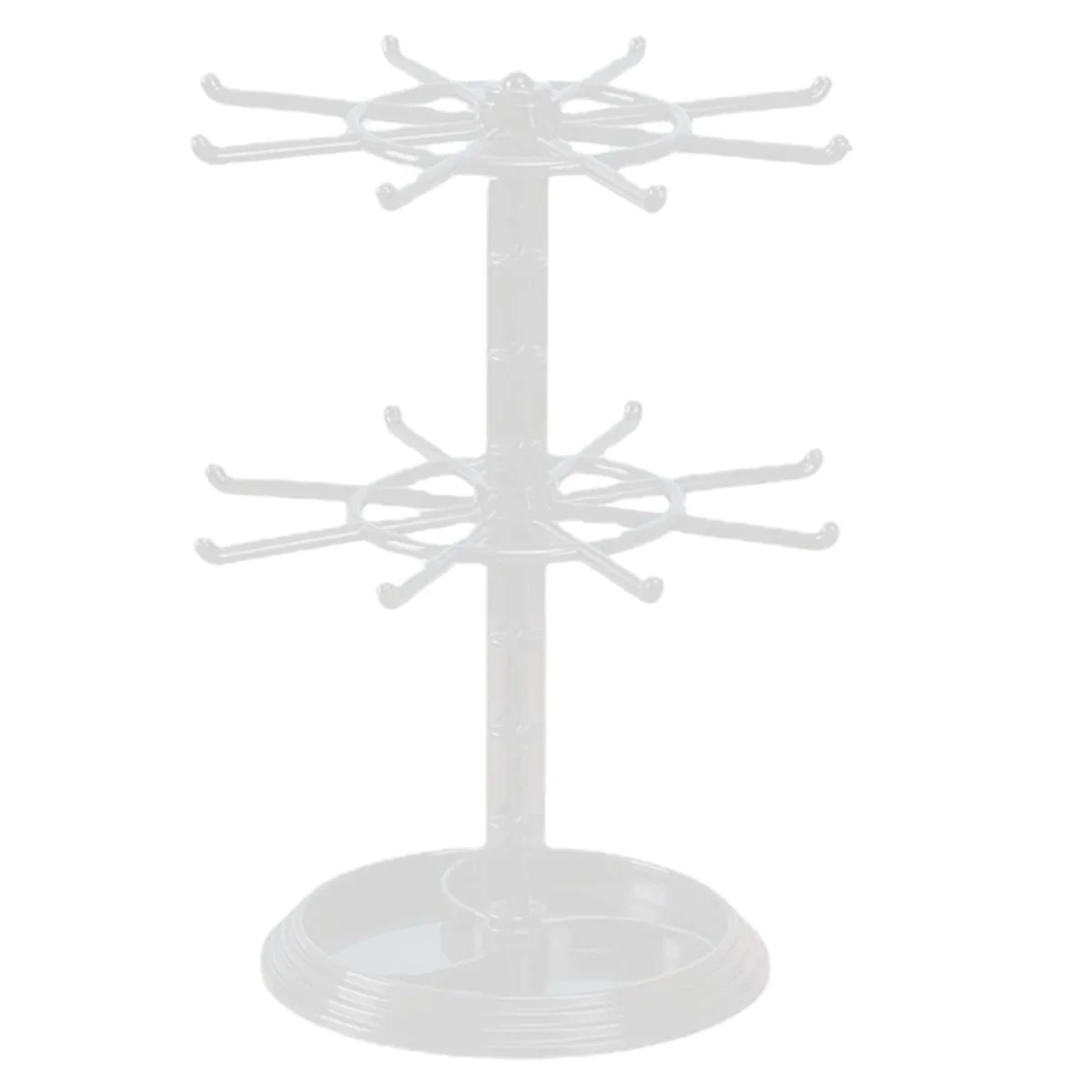 Countertop Acrylic Rotating Keychain Rack Adjustable 2 Tire Spinner Display Holder Trinkets Jewelry Organizer Stand-A