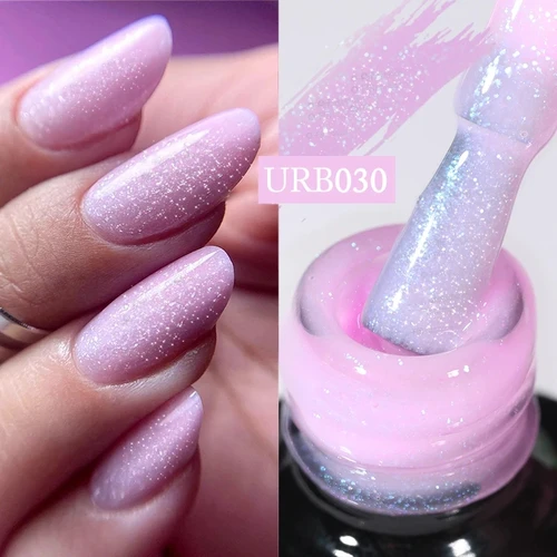 UR SUGAR-esmalte de Gel con Base de goma, color rosa desnudo, lentejuelas brillantes, barniz semipermanente para decoración de uñas, todo para manicura, 7ml