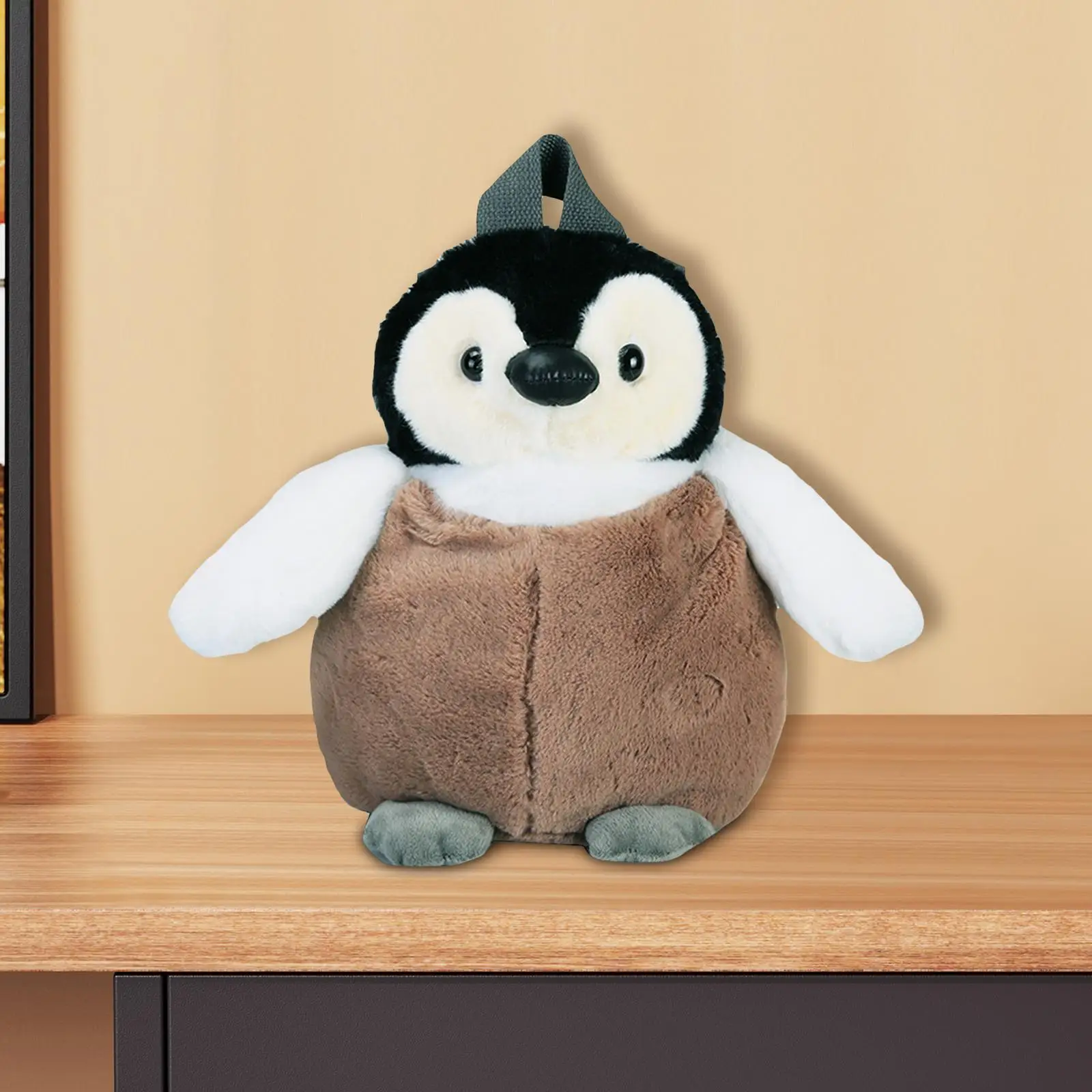 Mochila de pingüino de peluche, bolso de muñeca con correa ajustable de dibujos animados