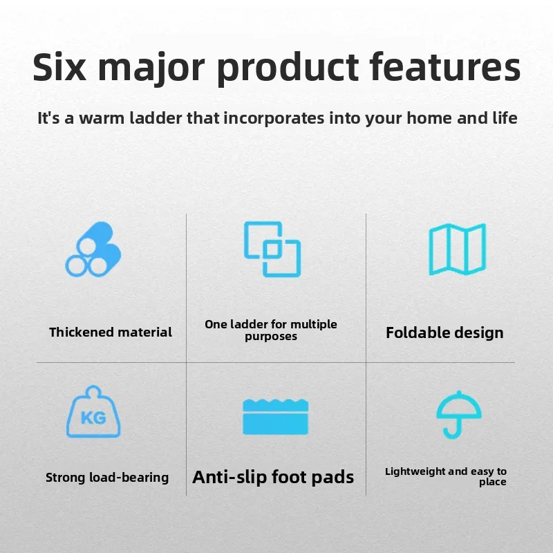 سلم خفيف الوزن، ديكور منزلي سميك، سلم هندسي من سبائك الألومنيوم تلسكوبي، سلم مستقيم