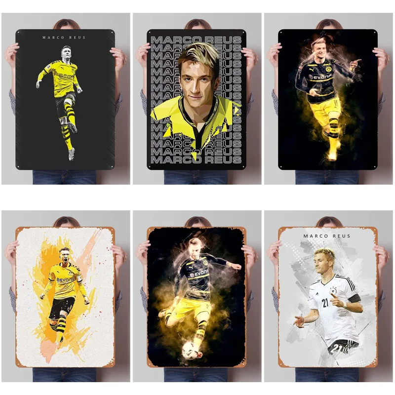 

Спортивный постер Marco Reus, украшение для дома, Роскошное винтажное металлическое искусство для украшения стен, мужская пещера, Декор для дома