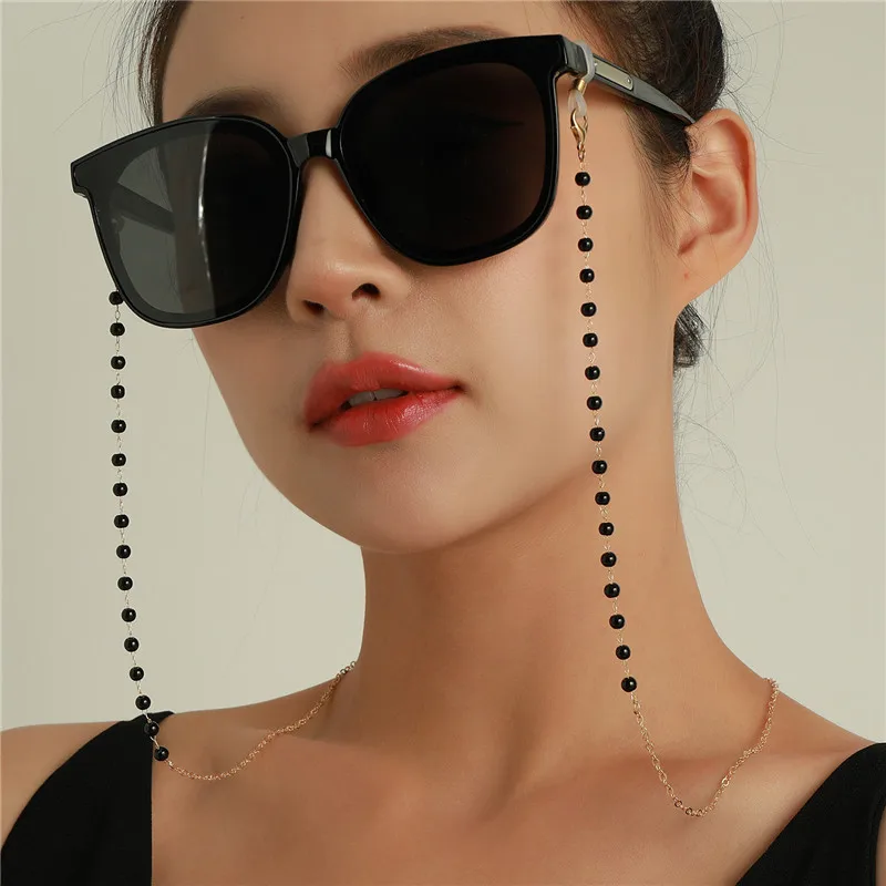 Fashion Eyeglasses Chain Imitation Pearl Beaded Trendy Women Outside Casual Sunglasses Accessory Necklace Gift Mask Hanging Rope